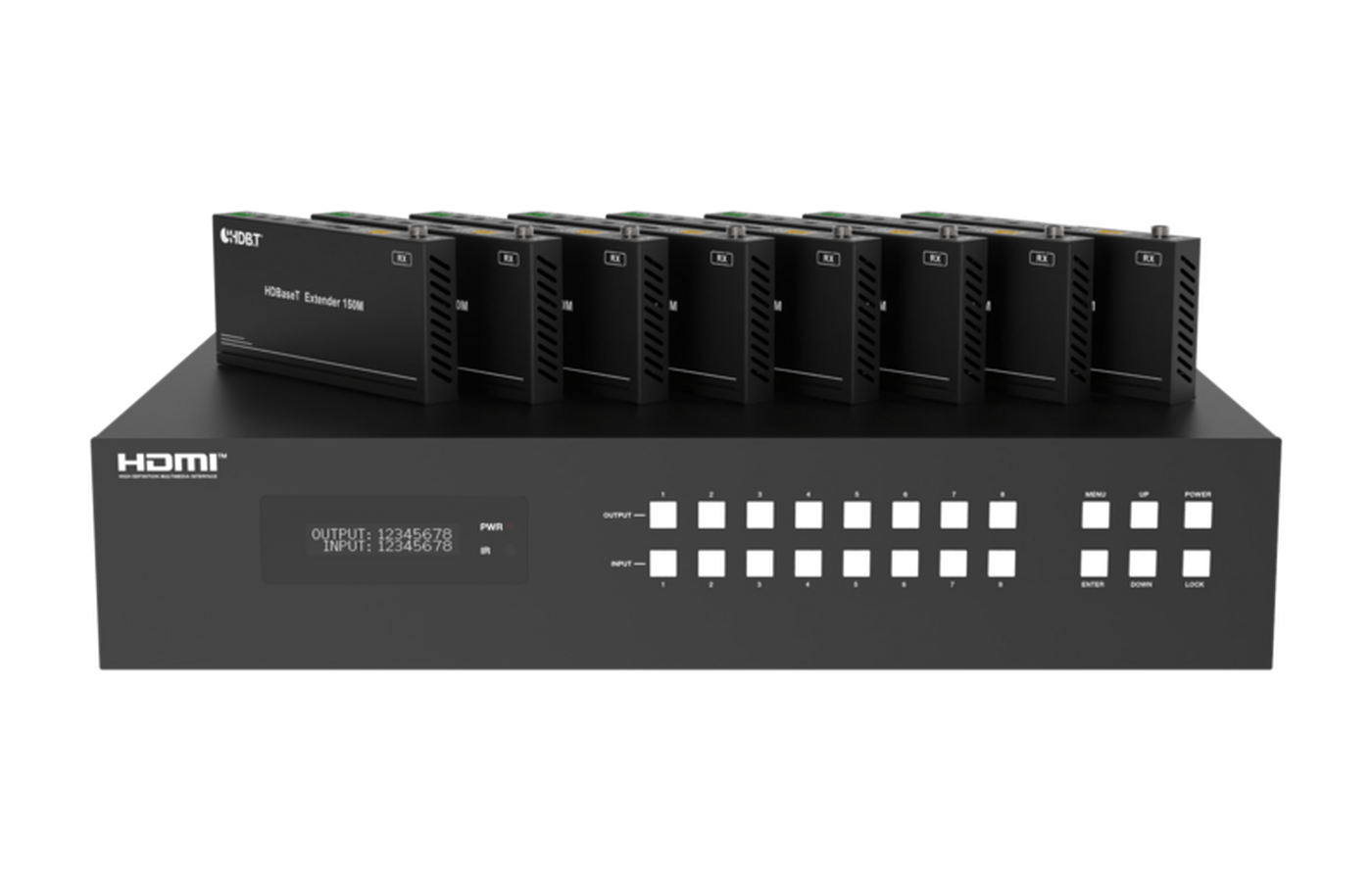 8×8 4K60 HDMI Matrix over HDBaseT – 120m – Milivei MV-MXH88120