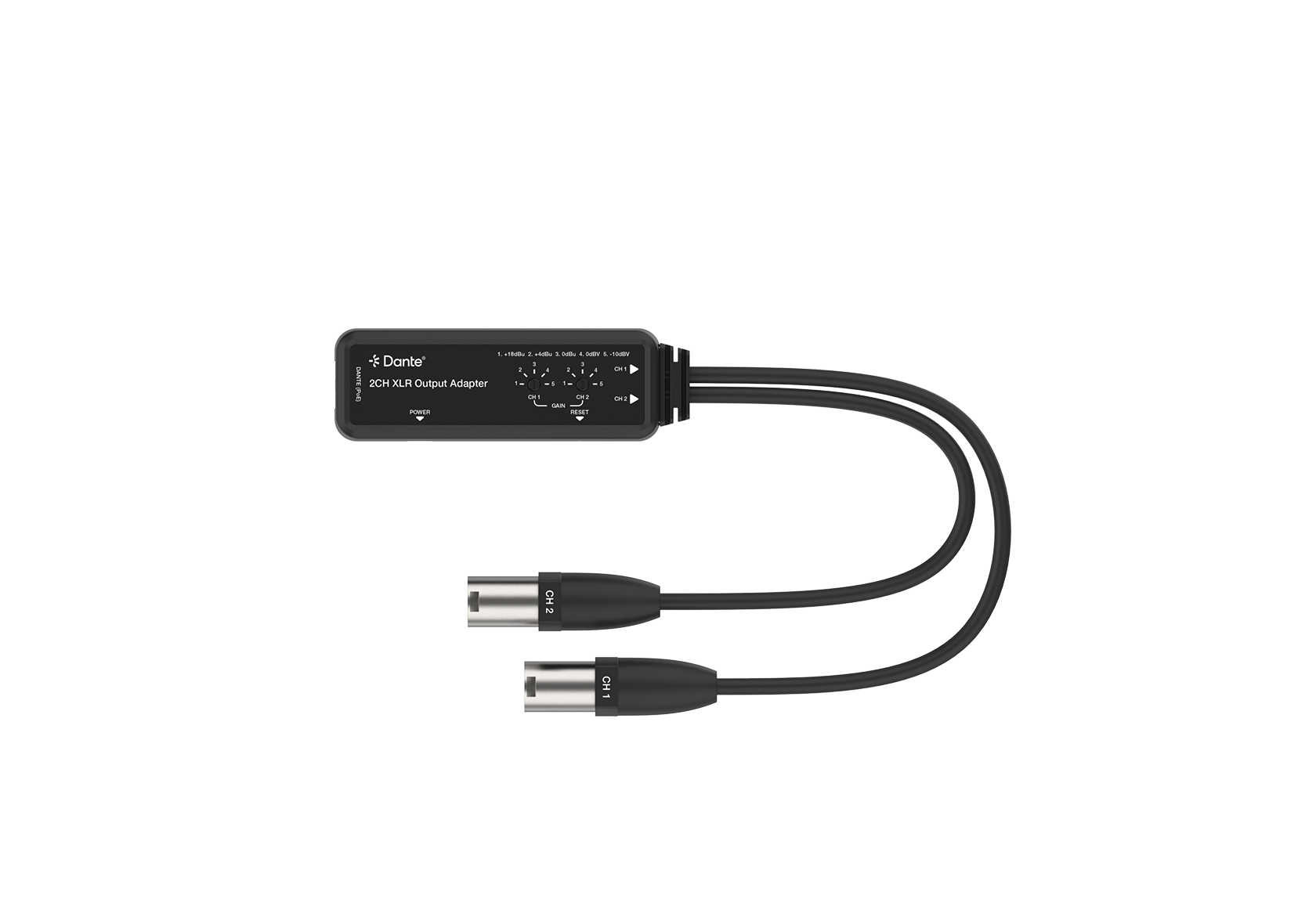 2-Channel Dante to XLR Output Adapter – Milivei MV-DA2XO