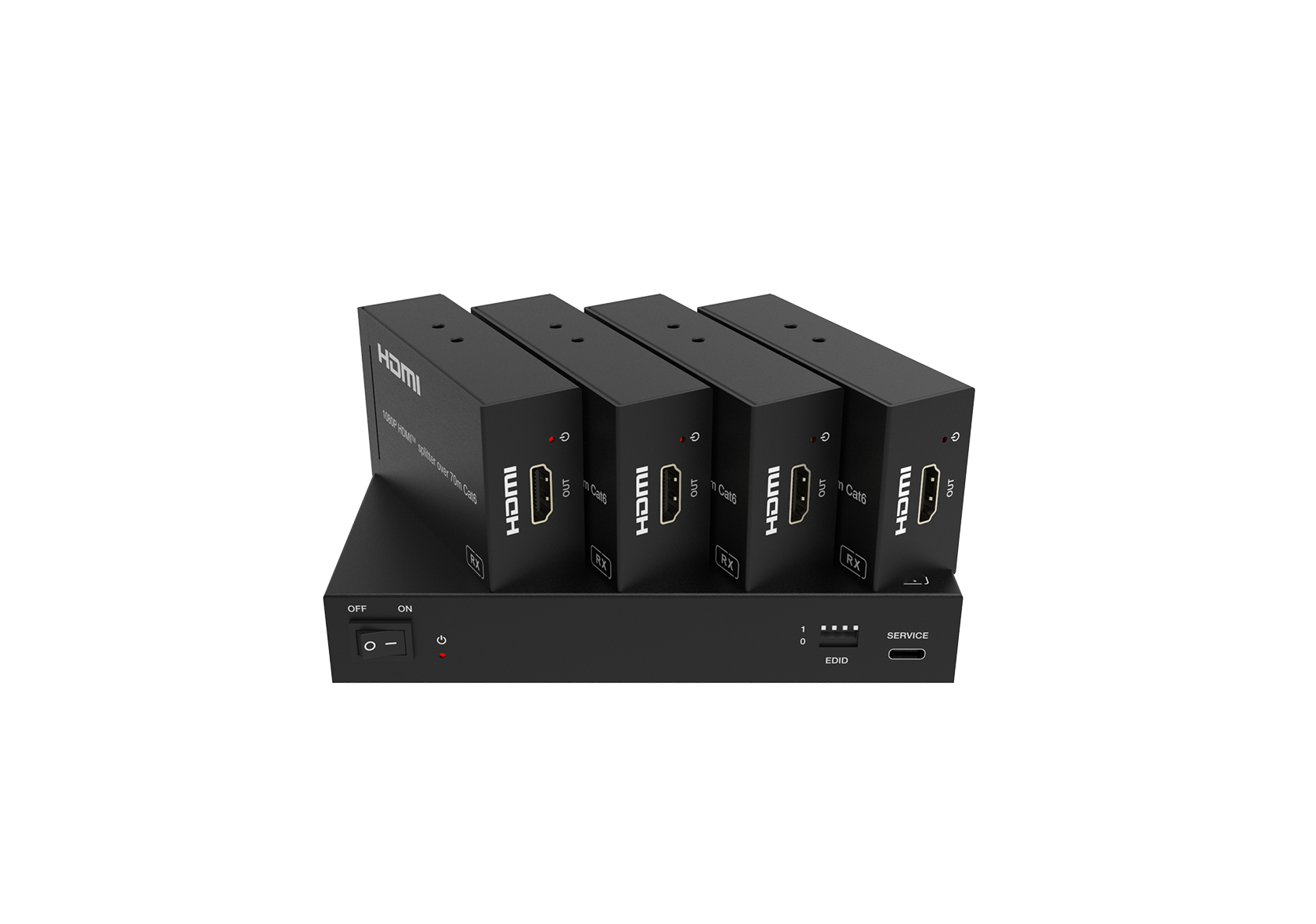 1080p 1×4 HDMI over CAT Extender 70m – Milivei MV-ES1470
