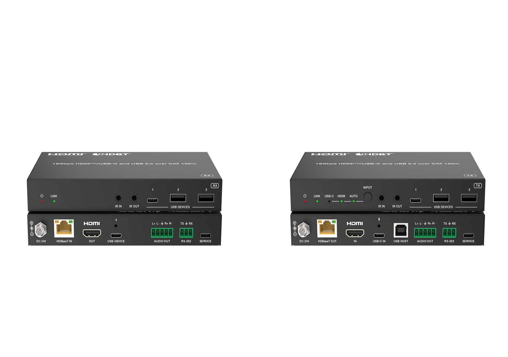 4K60 HDMI & USB-C HDBaseT 2.0 Extender – 100m – Milivei MV-HBT1004KHCU2