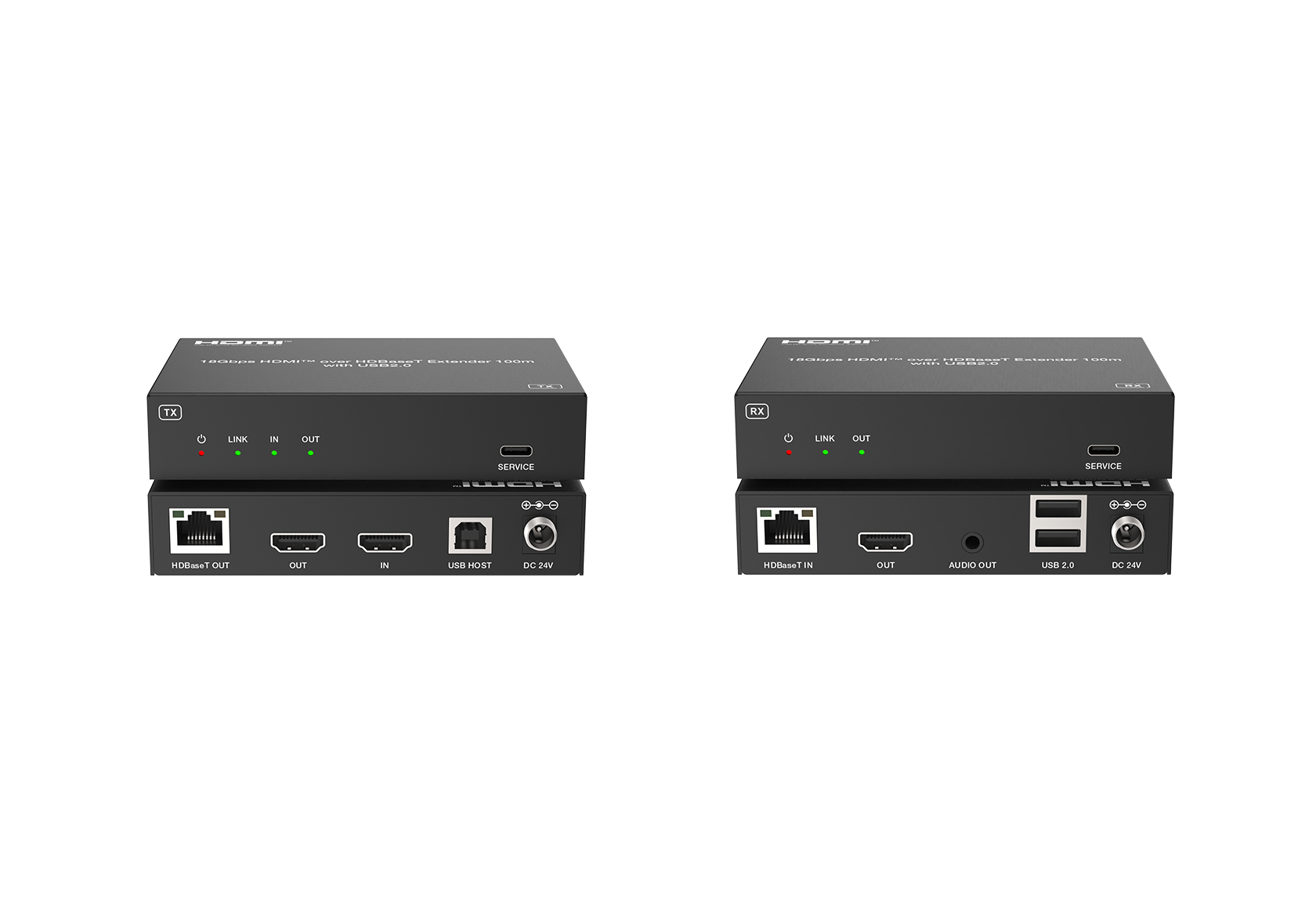 4K60 HDMI & USB 2.0 HDBaseT Extender – 100m – Milivei MV-HBT1004KU2