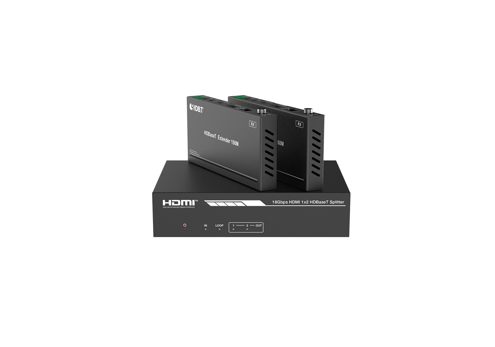 4K60 1×2 HDMI over HDBaseT Splitter Extender – 120m – Milivei MV-HES121204K