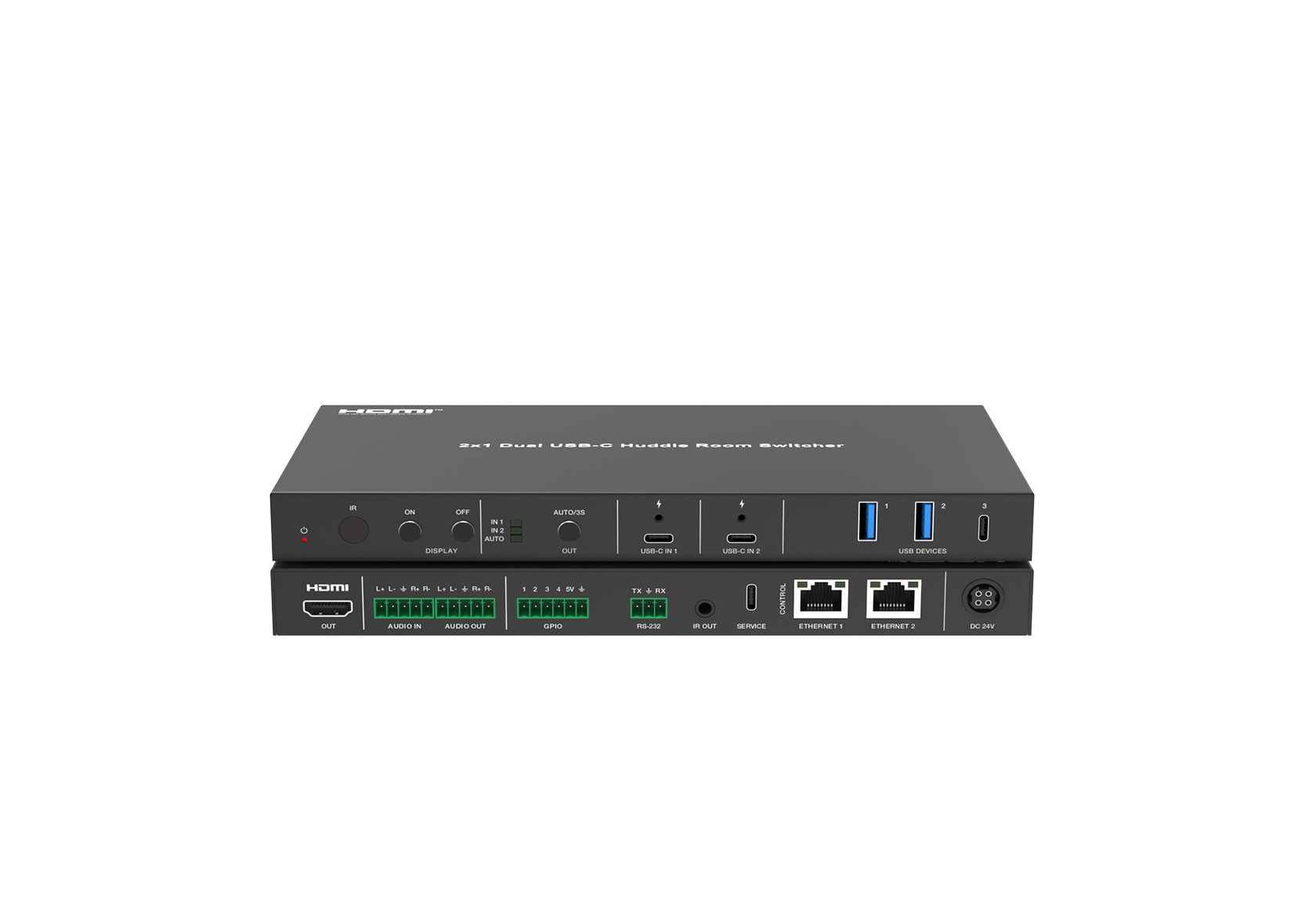 2×1 Dual USB-C Huddle Room Switcher – Milivei MV-HS21CC