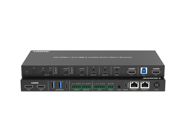4K60 4×2 HDMI & USB-C Huddle Room Switcher