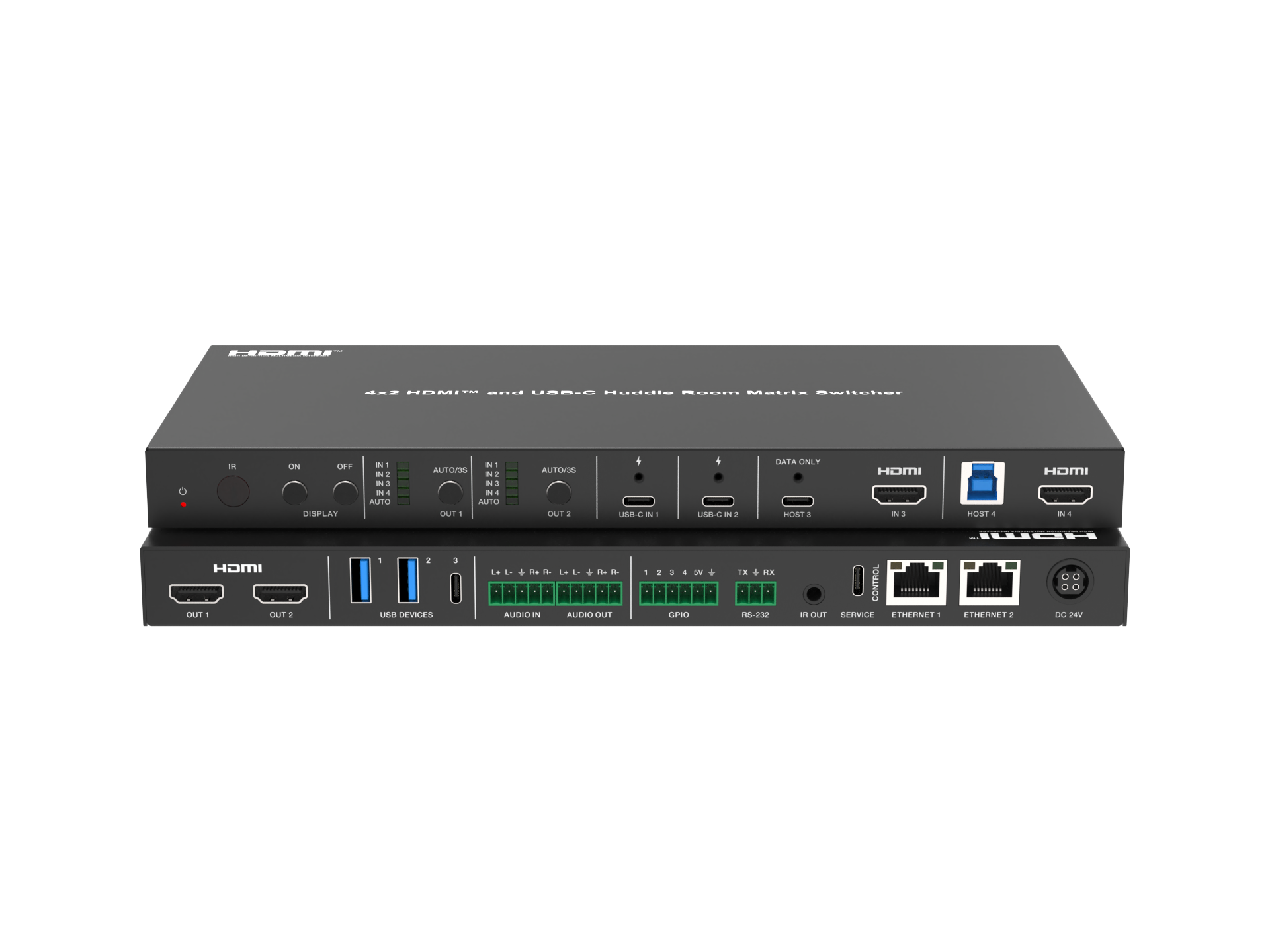 4×2 HDMI and USB-C Huddle Room Switcher – Milivei MV-HS42HC