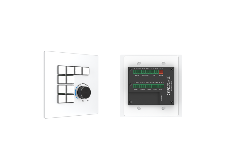 10-Key Programmable AV Control Panel with Rotary Knob
