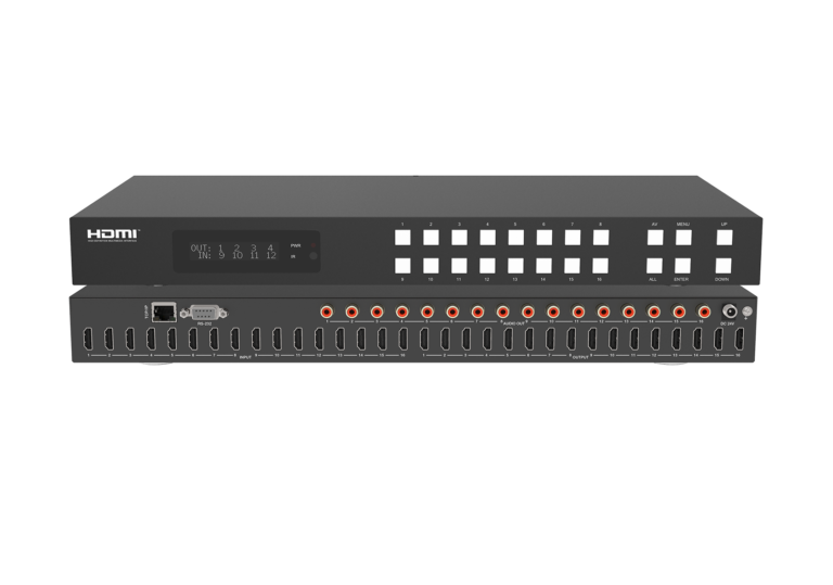 4K60 16×16 HDMI Matrix with Per-Output Downscaling & Web GUI