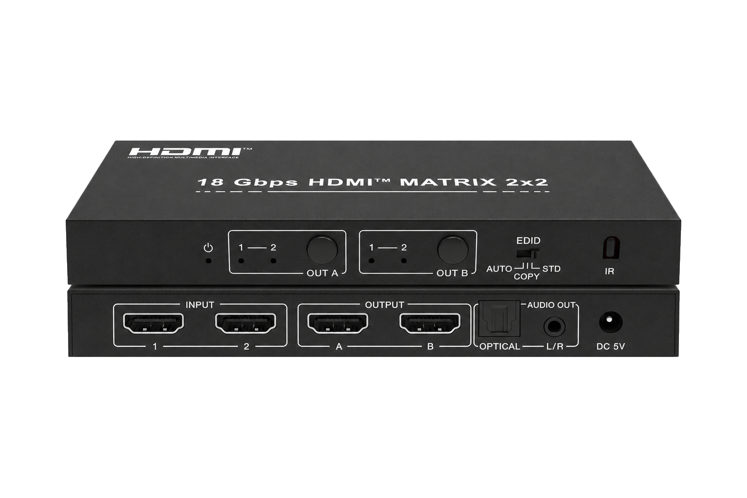 4K60 2×2 HDMI Matrix with Audio Extraction – Milivei MV-MX224KA