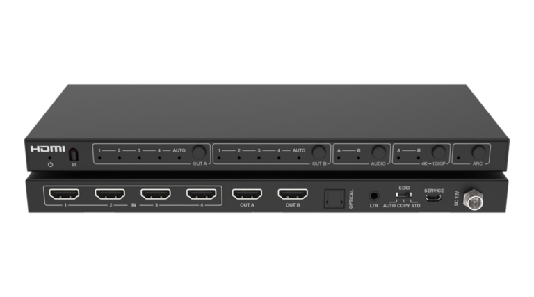 4K60 4×2 HDMI Matrix with Audio Extraction