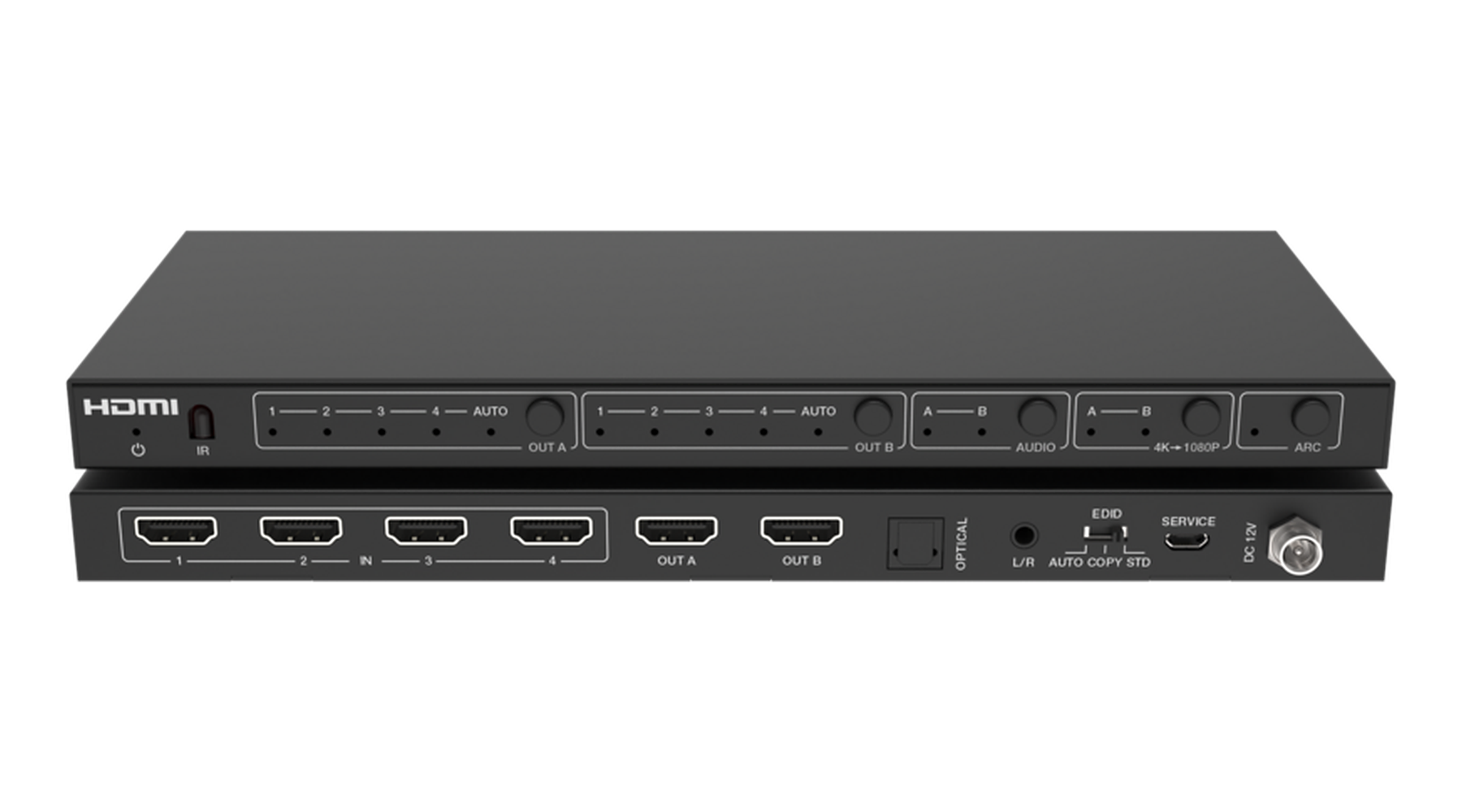 4K60 4×2 HDMI Matrix with Audio Extraction – Milivei MV-MX424KA