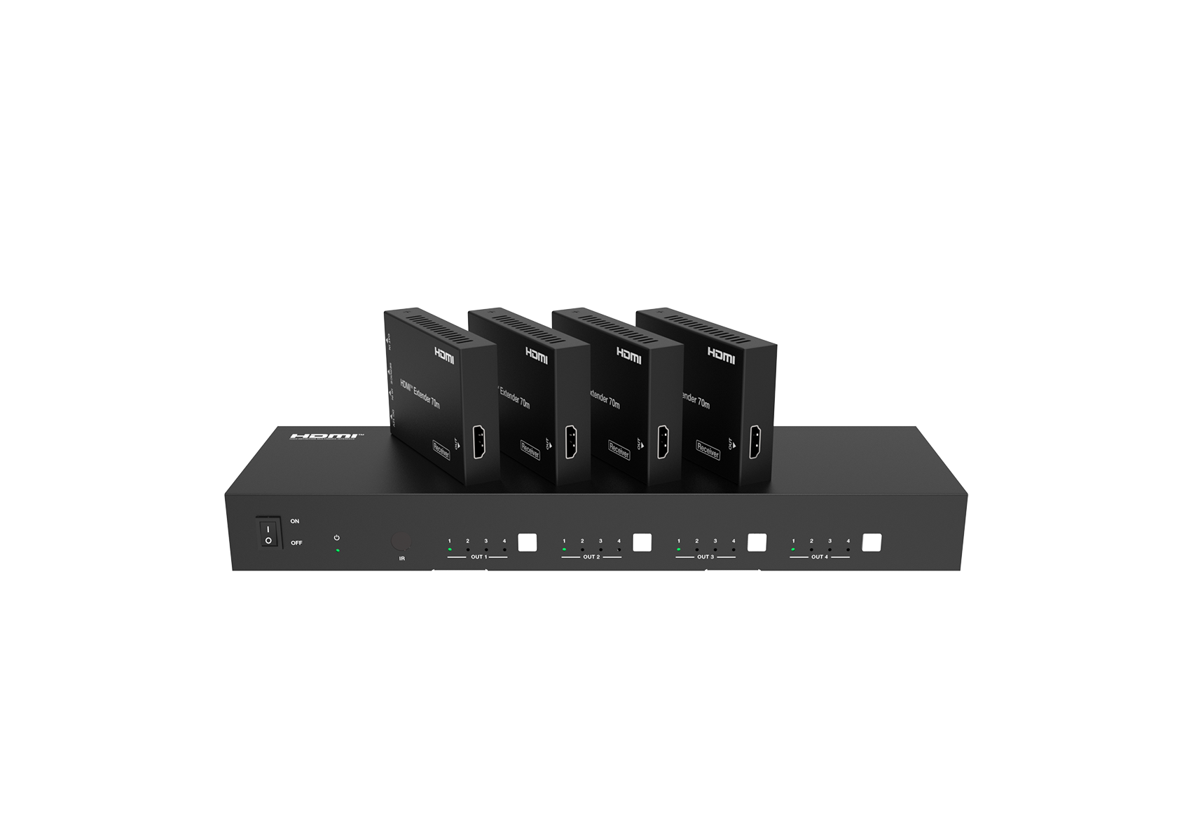 4×4 4K60 HDMI Matrix Extender over CAT – 70m – Milivei MV-MX4470