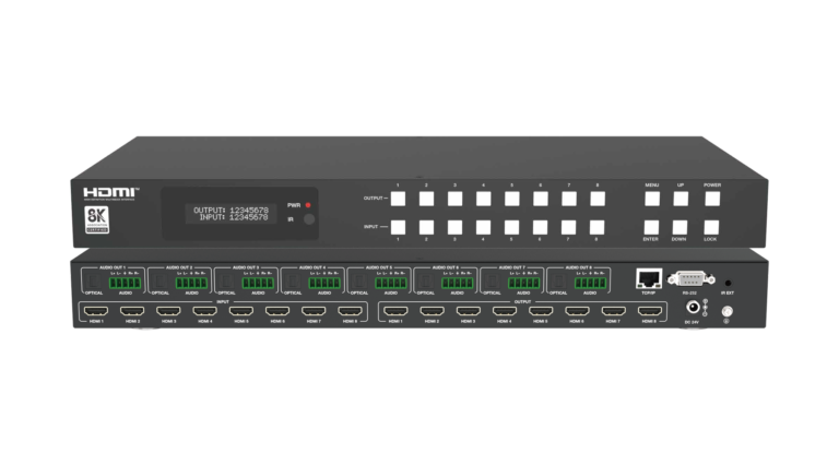 4K60 8×8 HDMI Matrix with Downscaling & Web GUI