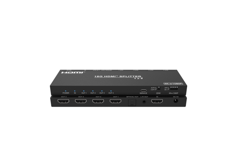 4K60 1×4 HDMI Splitter with Downscaling & Audio Extraction