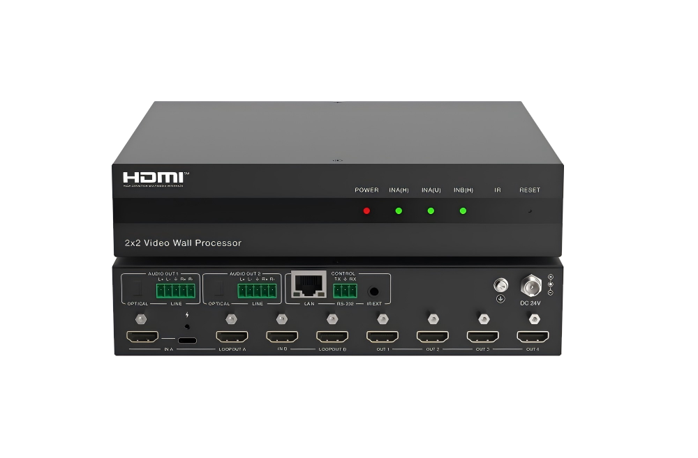 2×4 4K60 Video Wall Processor with HDMI & USB-C Inputs – Milivei MV-VW244KHC
