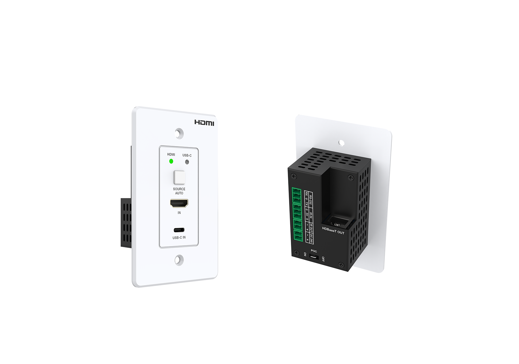 4K60 HDMI & USB-C HDBaseT Wall Plate Extender – US, 150m – Milivei MV-WP1504KHCUS
