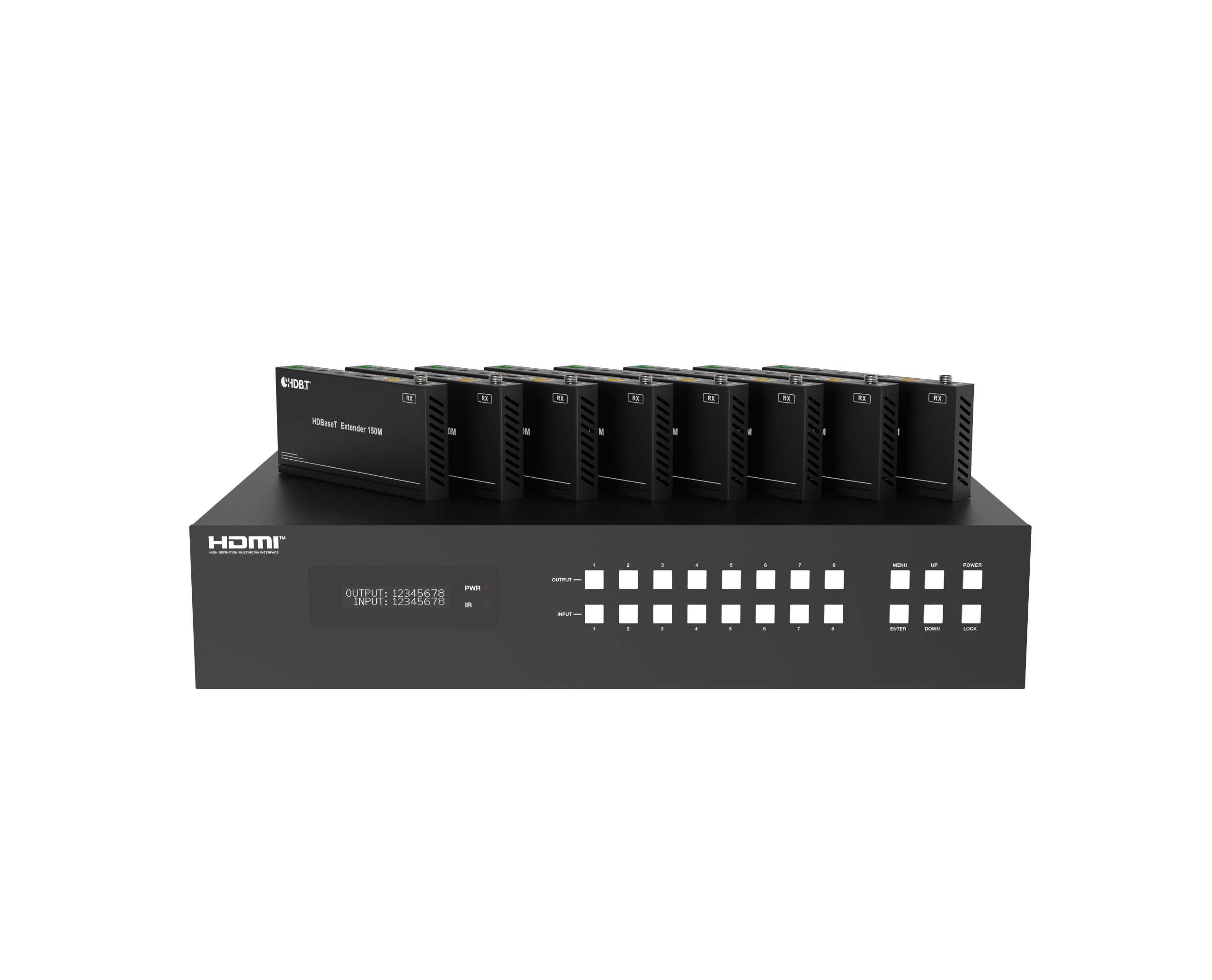 8×8 4K60 HDMI Matrix over HDBaseT – 120m – Milivei MV-MXH88120